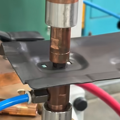 Welding hot plate and M6 nut